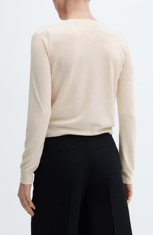 Mango Button-up Cardigan In Ecru