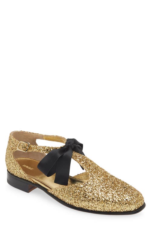 Shop Bode Glitter Theater T-strap Flat In Gold Metallic