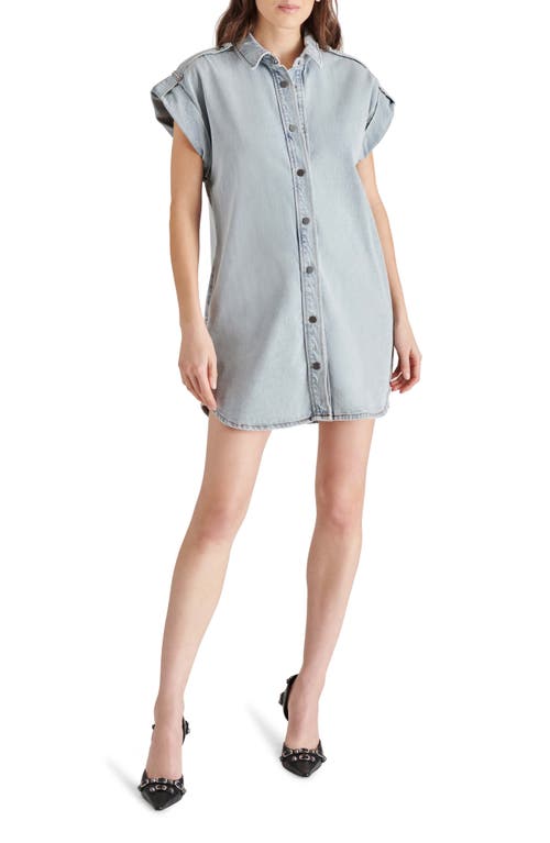 Steve Madden Ilara Denim Mini Shirtdress Stone Wash Blue at Nordstrom,