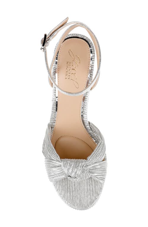 Jewel Badgley Mischka Tyler Ankle Strap Platform Sandal In Silver/fabric