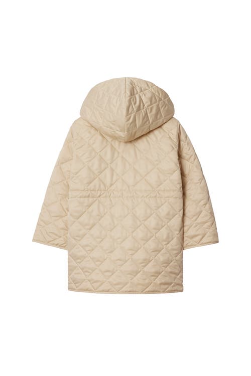Burberry Childrens Quilted Coat In Pale Stone