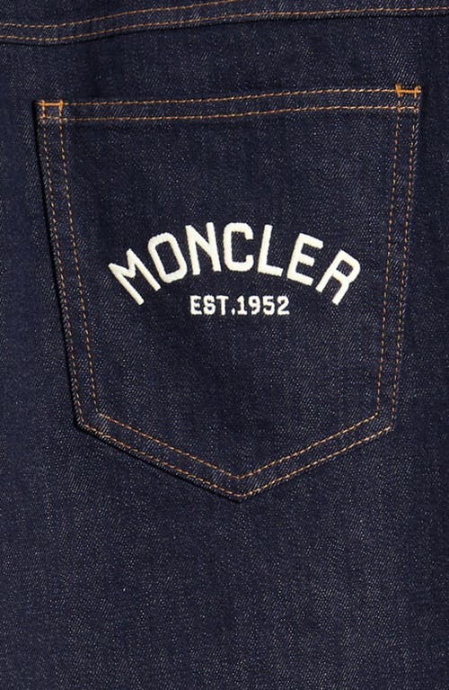 Moncler Kids' Stretch Denim Straight Leg Jeans In Blue