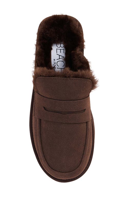 Shop Coconuts By Matisse Stowe Faux Fur Platform Loafer Mule In Chocolate