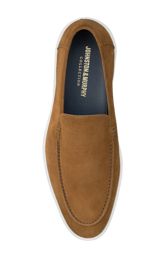 Shop Johnston & Murphy Collection Bolivar Moc Toe Slip-on Sneaker In Snuff Italian Suede