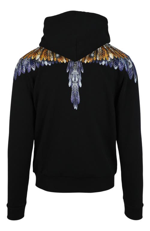 Shop Marcelo Burlon County Of Milan Marcelo Burlon Hawaiian Wings Cotton Graphic Hoodie In Black