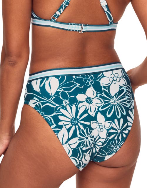 Shop Adore Me Gisele Swimwear High-waist Bikini Bottom In Floral Blue