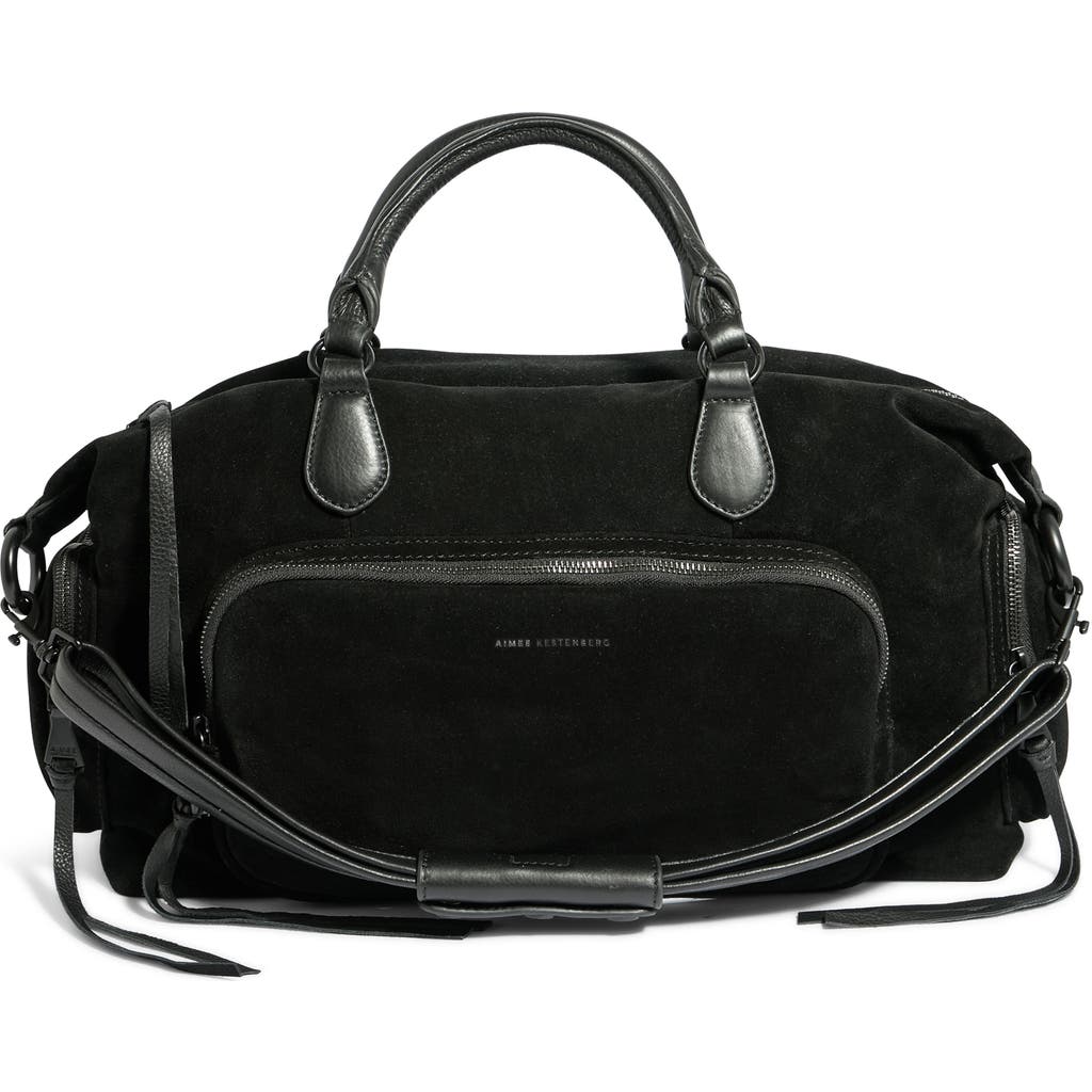 Aimee Kestenberg Away We Go Suede Shoulder Bag In Black Suede