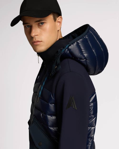 Alpenhaus Nimbus Lightweight Mixed Media Hybrid Bomber Jacket In Midnight