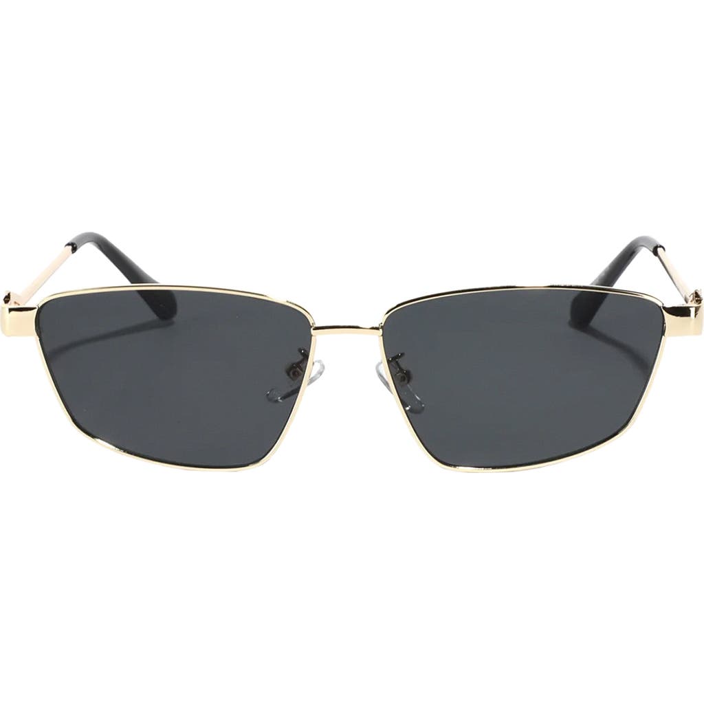 Fifth & Ninth Cleo 60mm Polarized Geometric Sunglasses In Black/gold
