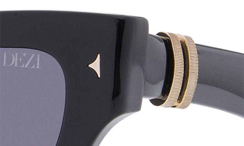Shop Dezi Stacked 55mm Cat Eye Sunglasses In Black / Dark Smoke / Gold