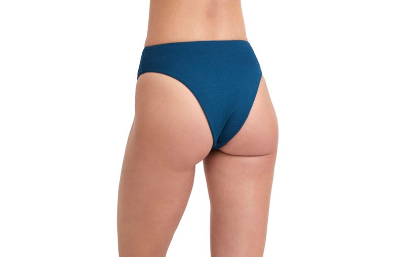 Shop Au Naturel By Gottex Solid Textured High Leg High Waist Swim Bottom In Teal