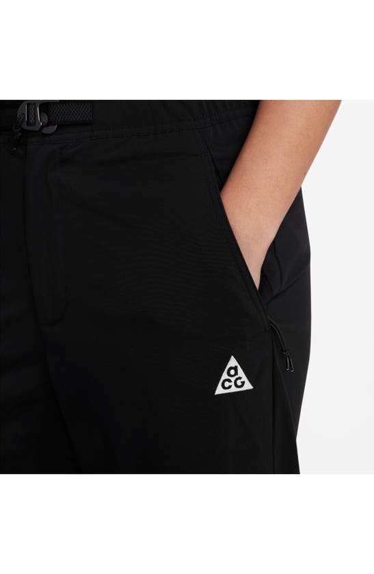 Shop Nike Acg Uv Trail Pants In Black/ Summit White