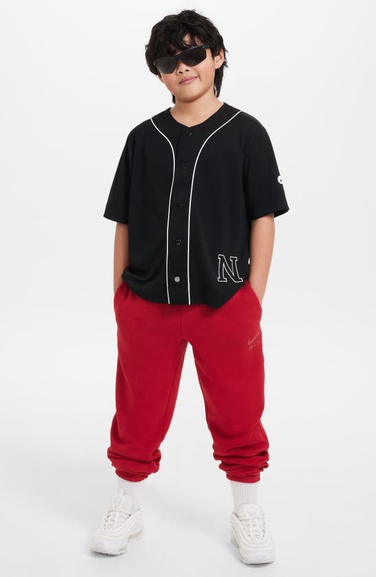 Shop Nike Kids' Athletics Dri-fit Baseball Jersey In Black/ White