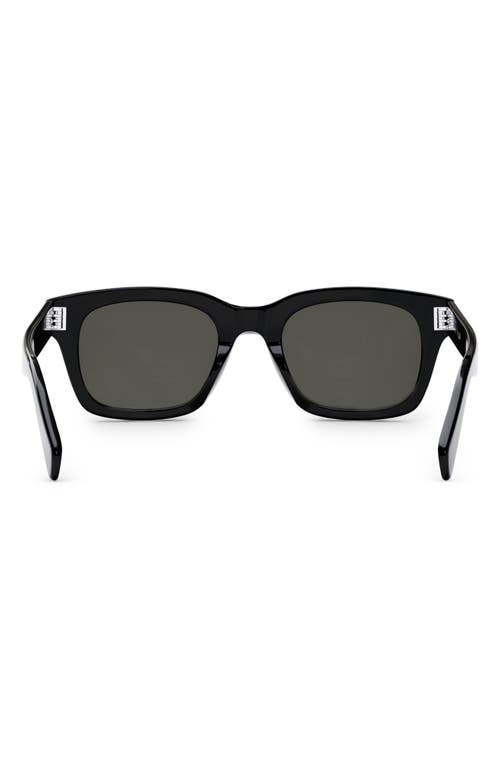 Shop Celine Bold 3 Dots 50mm Square Sunglasses In Shiny Black/smoke