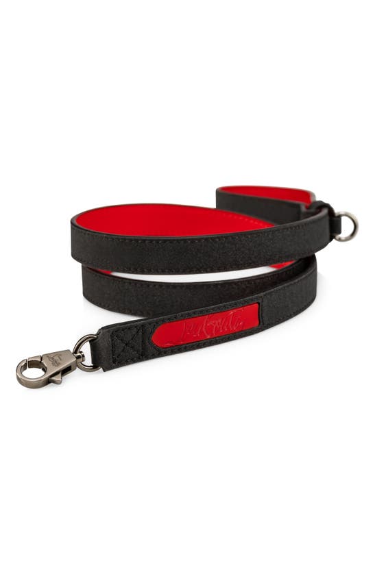 Christian Louboutin Loubileash Calfskin Leather Leash In Black/ Loubi