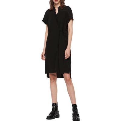 Allsaints Willow Tie Waist Dress, Black