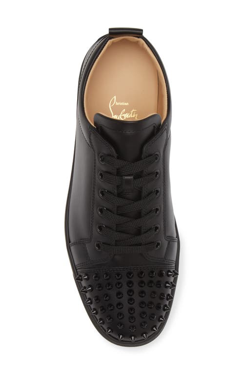 Shop Christian Louboutin Louis Junior Spikes Sneaker In Black/black