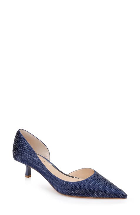 Blue short heel shoes hotsell