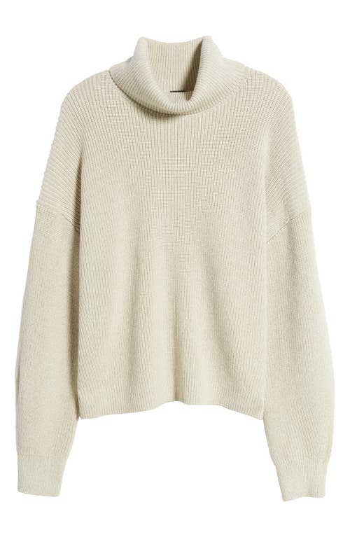 Shop Hugo Boss Boss Fernadina Virgin Wool Turtleneck Sweater In Beige Melange