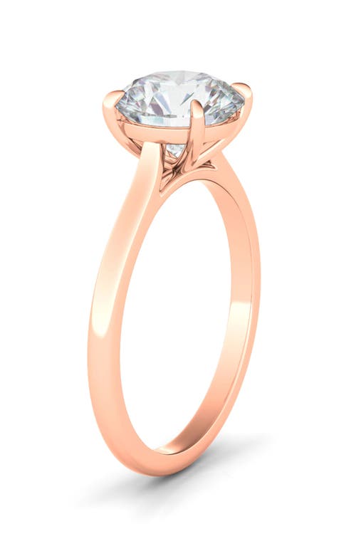 Hautecarat Round Brilliant Cut Lab Created Diamond Ring In 2.00 Ctw 18k Rose Gold
