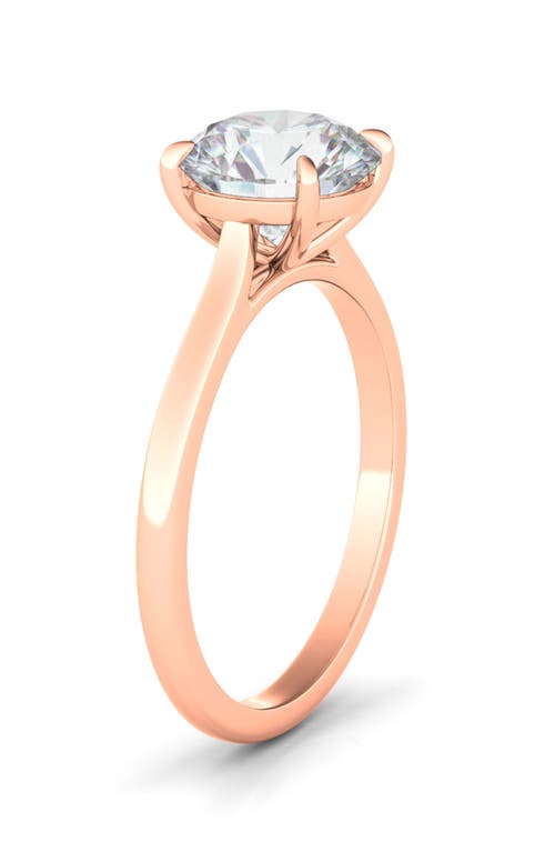 Shop Hautecarat Round Brilliant Cut Lab Created Diamond Ring In 2.00 Ctw 18k Rose Gold