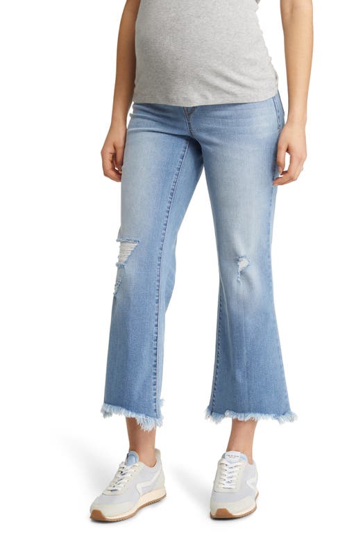 1822 Denim Over the Bump Ripped Ankle Bootcut Maternity Jeans in Tabby