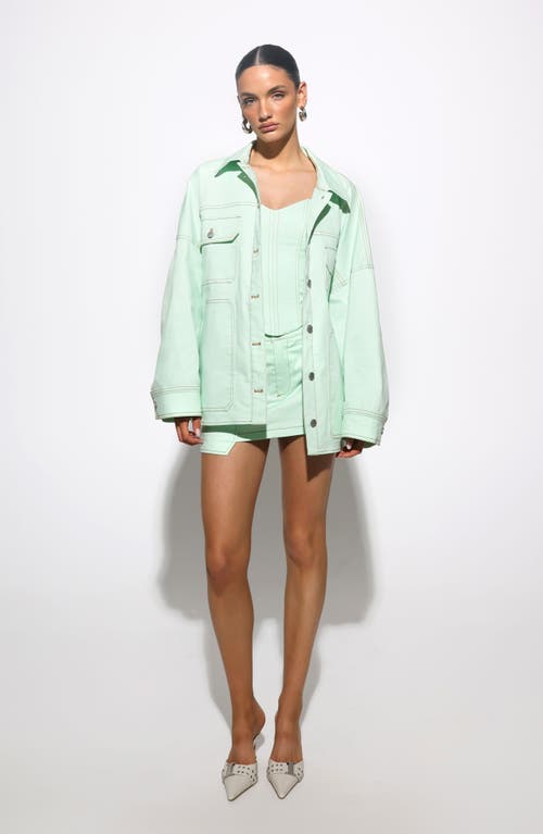 Shop By.dyln Casey Denim Corset In Mint