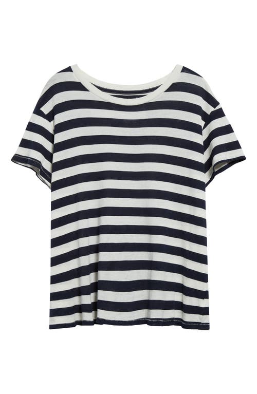 Nili Lotan Brady Stripe Cotton T-shirt In Dark Navy Stripe