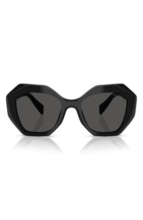 Prada 53mm Gradient Irregular Sunglasses In Black