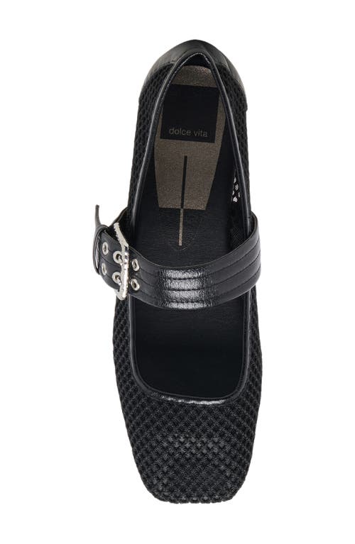 Shop Dolce Vita Arora Square Toe Mary Jane Flat In Onyx Woven Mesh