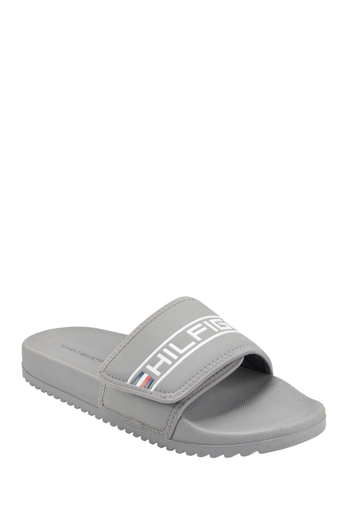 grey tommy hilfiger slides