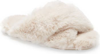 Papinelle Sheepy Crossover Faux Fur Slide Slipper | Nordstrom