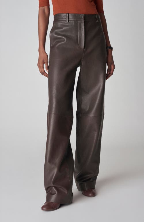 Shop Co Leather Cigar Trouser In Cholate