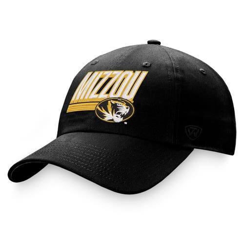 Men's Top of the World Black Missouri Tigers Slice Adjustable Hat