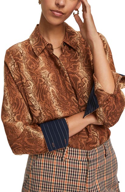 Click to view more detailed imagery on our partner's website Scotch & Soda Printed Button-down Shirt In Combo D
