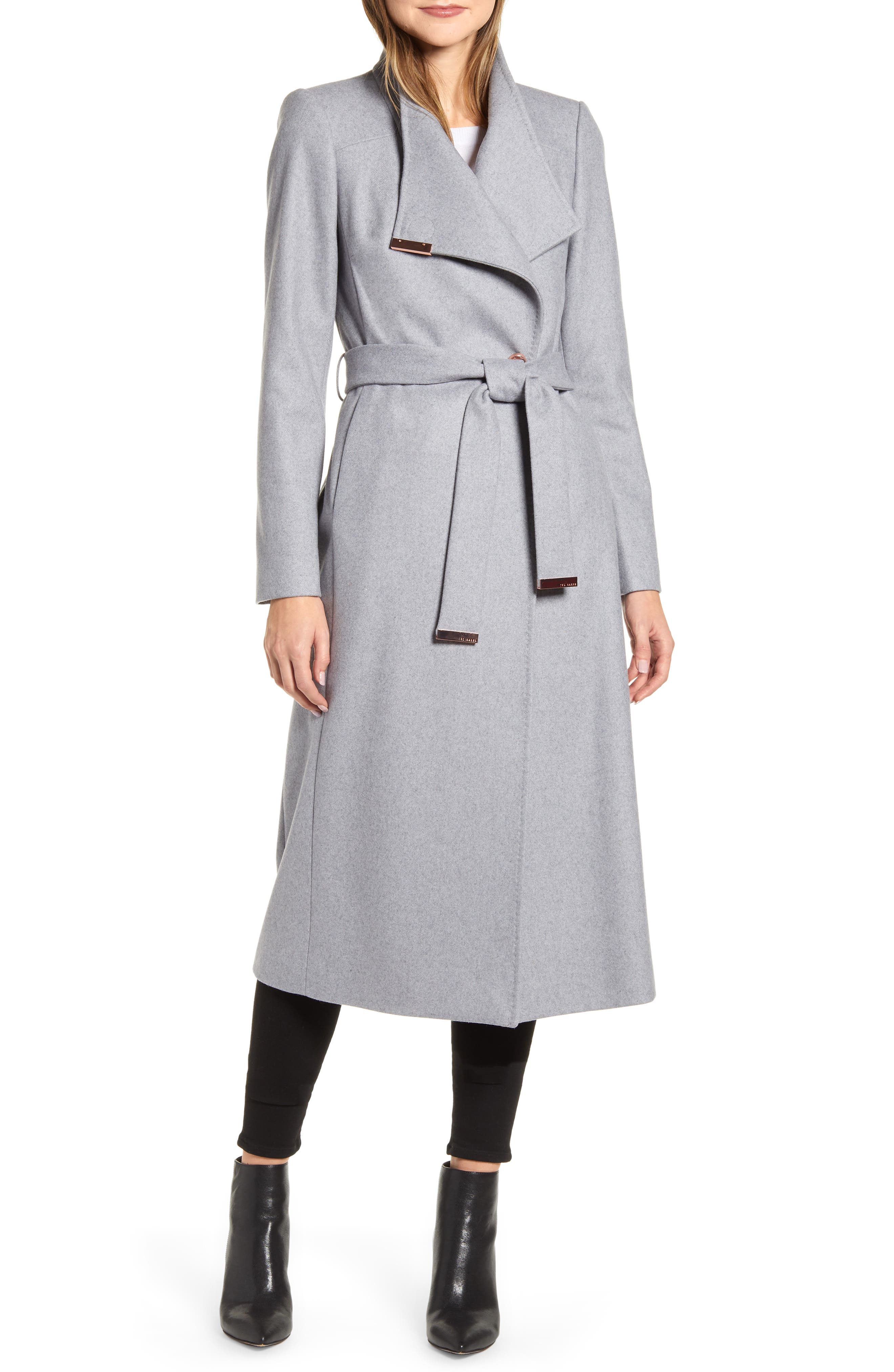 ted baker wrap coat grey