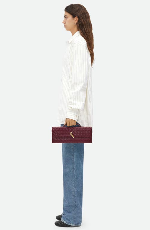 Bottega Veneta Long Andiamo Intrecciato Clutch Bag In 2250 Barolo-m Brass