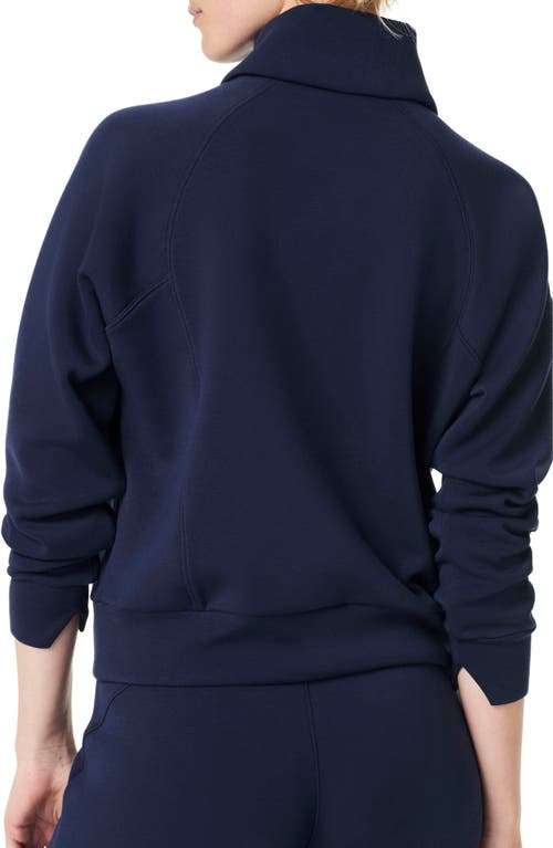 Shop Spanx ® Airessentials Half Zip Sweatshirt In Timeless Navy