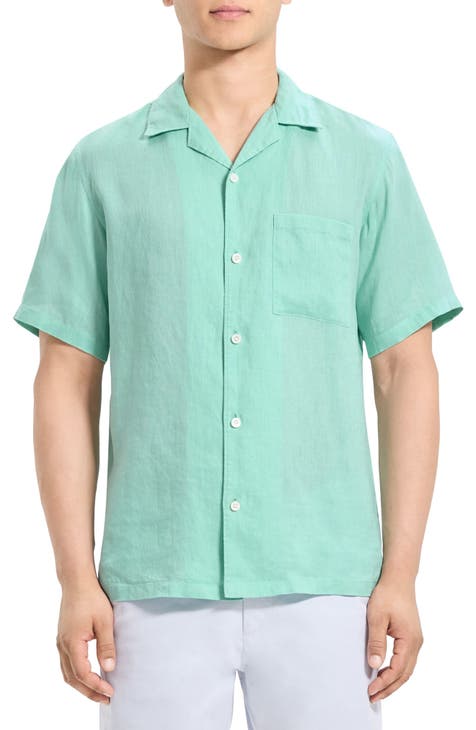 Noll Short Sleeve Linen Button-Up Camp Shirt