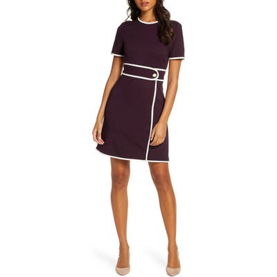 Petite 1901 Belt Detail Sheath Dress, Purple