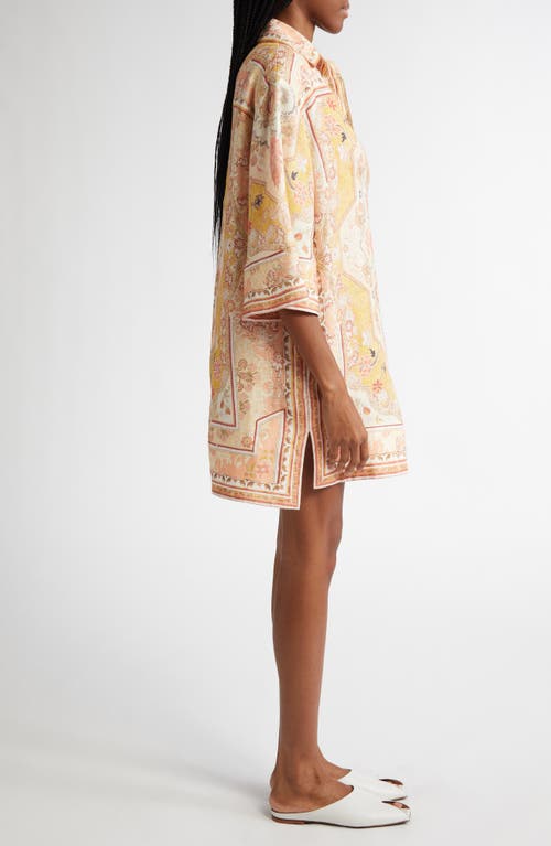 Zimmermann Wylie Printed Linen Tunic In Nude