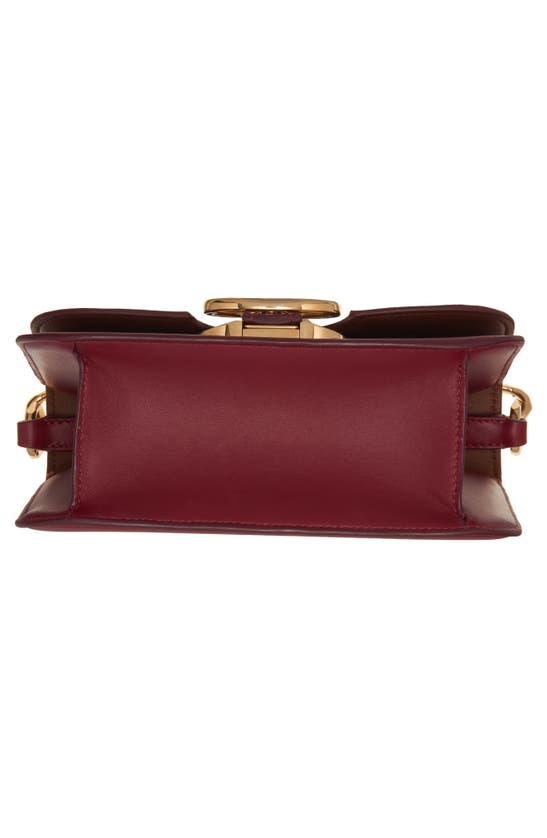Shop Valentino Small Vlogo Leather Shoulder Bag In Deep Scarlet