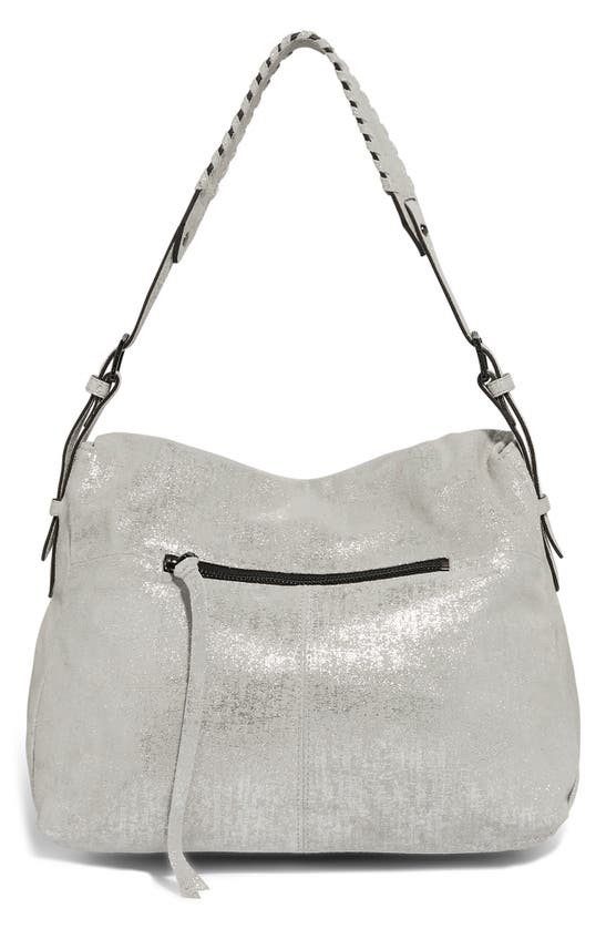 Aimee Kestenberg Bali Double Entry Leather Hobo In Distressed Silver ...