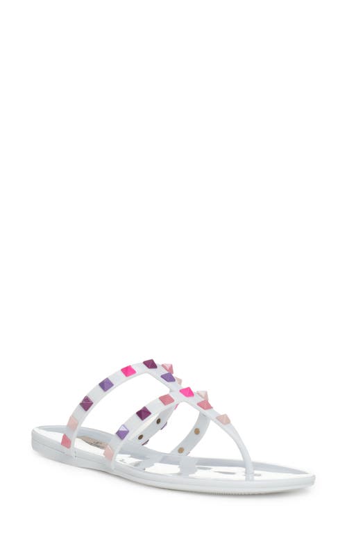 Valentino Garavani Rockstud Jelly Flip Flop in 7Am Bianco/Multicolor Pink Pp