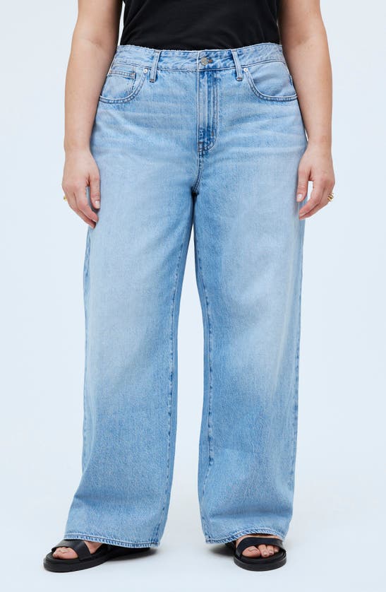 Shop Madewell Airy Denim Edition Superwide Leg Jeans In Ahern Wash