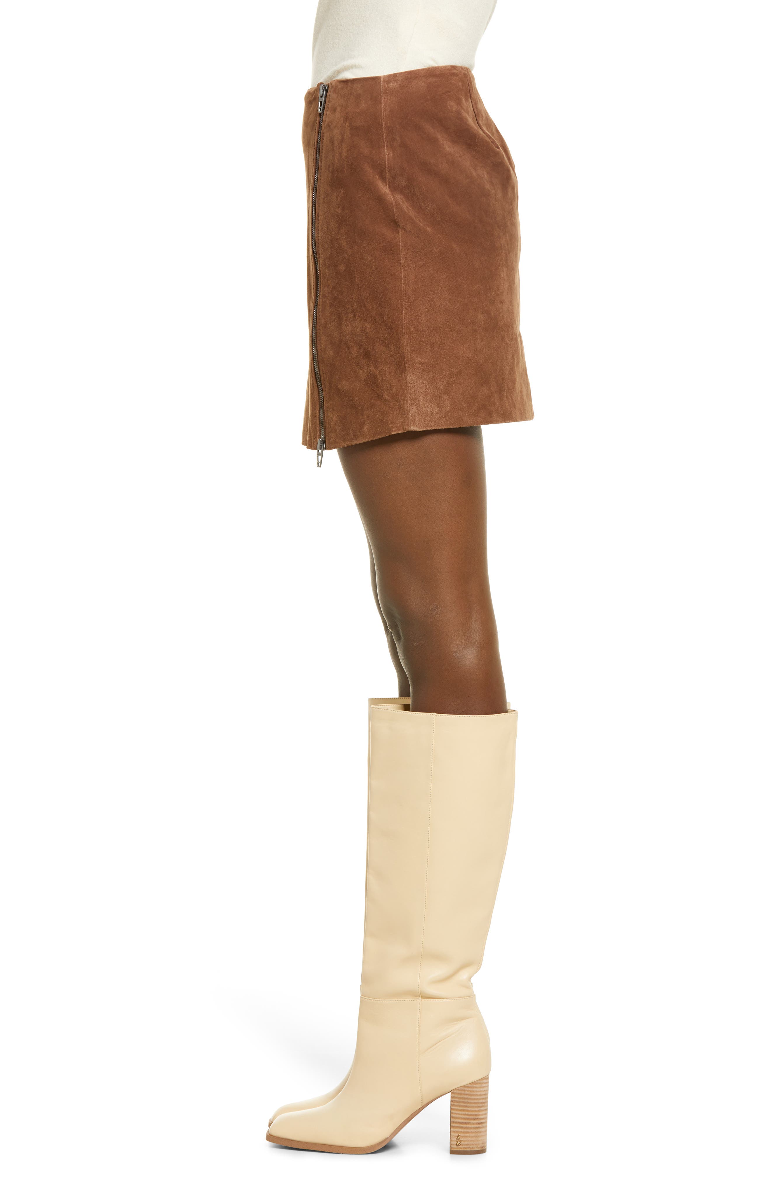 blanknyc lace-up suede mini skirt