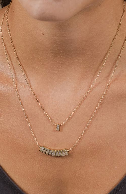 Sterling Forever Lillian Cubic Zirconia Charm Layered Necklace In Gold