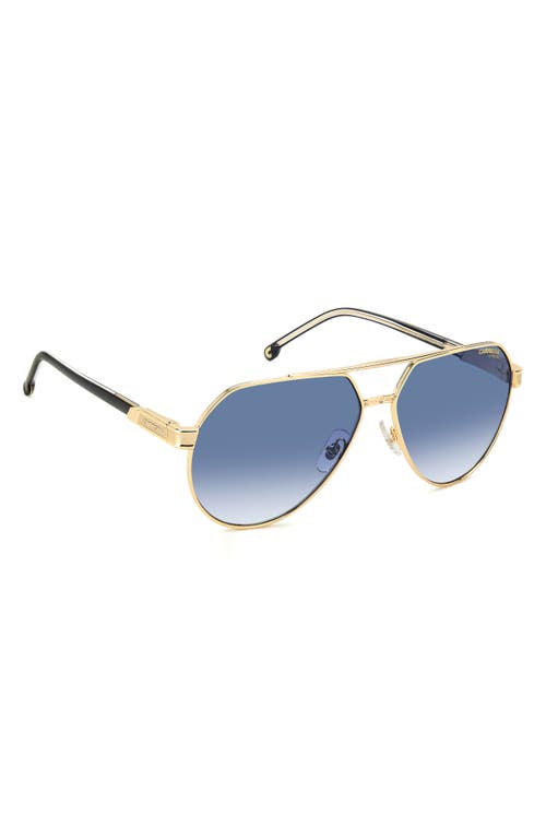 Shop Carrera Eyewear Victory 62mm Gradient Aviator Sunglasses In Gold/blue Shaded