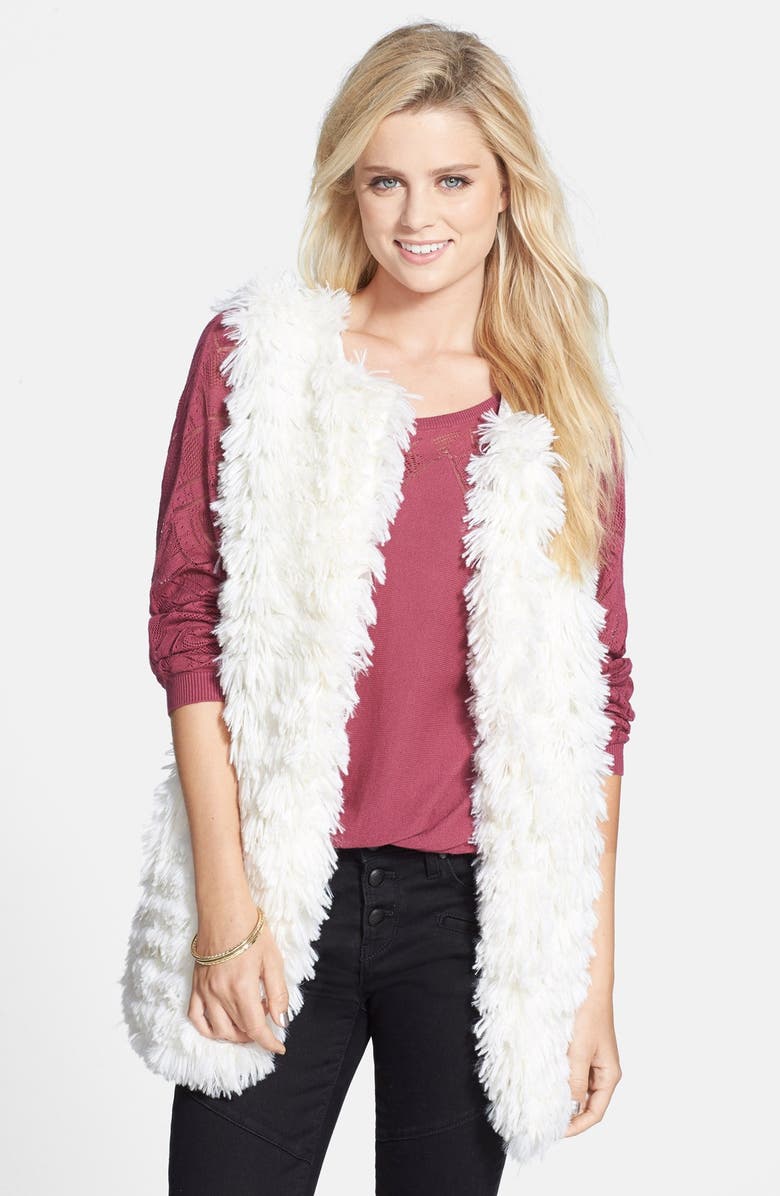 JOLT Faux Fur Vest, Main, color, IVORY