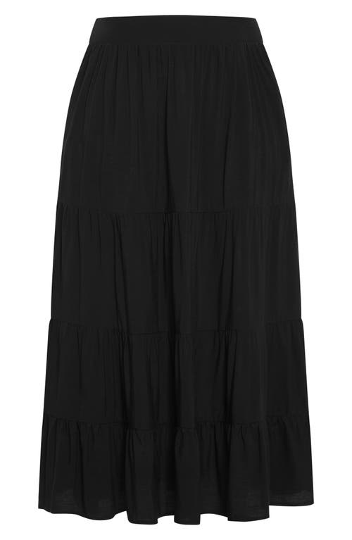 Shop City Chic Piper Tiered Maxi Skirt In Black